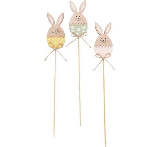 Piques d&eacute;co en bois VBS &laquo; Lapin &raquo;