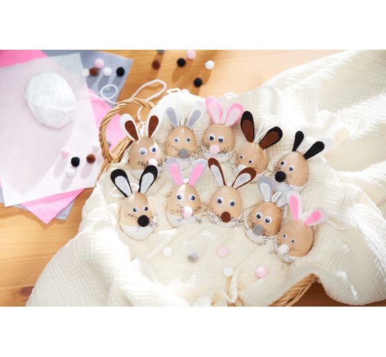 Kit cr&eacute;atif d&eacute;corations &agrave; suspendre VBS &laquo; Lapins &oelig;ufs &raquo;