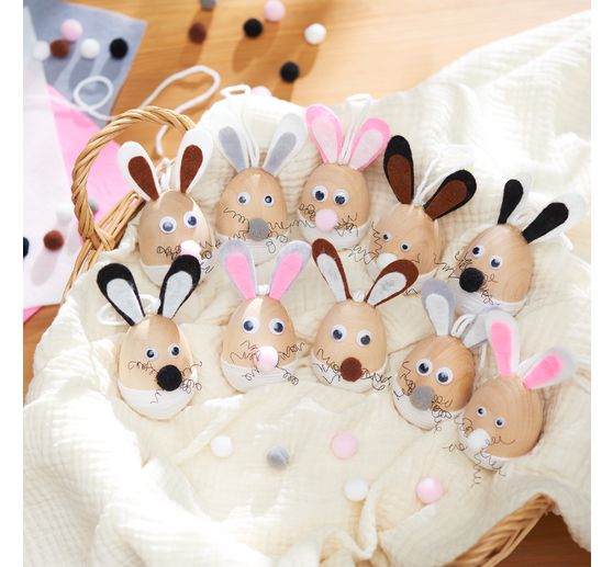 Kit cr&eacute;atif d&eacute;corations &agrave; suspendre VBS &laquo; Lapins &oelig;ufs &raquo;