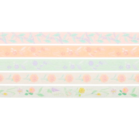 Set de masking tapes &laquo; Fleurs pastel &raquo;