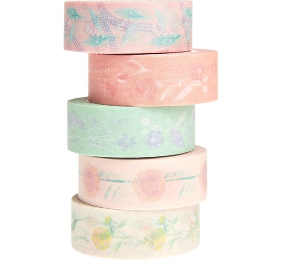 Set de masking tapes &laquo; Fleurs pastel &raquo;