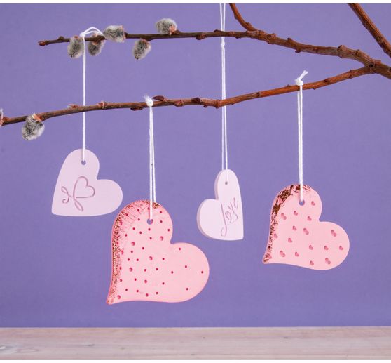 Set de moule en silicone d&eacute;corations &agrave; suspendre &laquo; Love &raquo;, 4 motifs