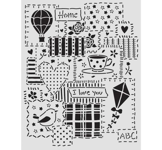 Pochoir &laquo; Family - Patchwork &raquo;