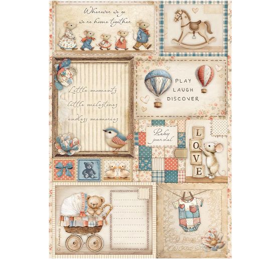 Soie de paille &agrave; motifs &laquo; Baby - Cards &raquo;