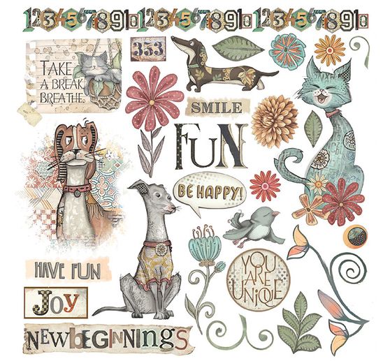 Rub On assortment "Furry Friends"