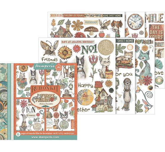 Rub On assortment "Furry Friends"