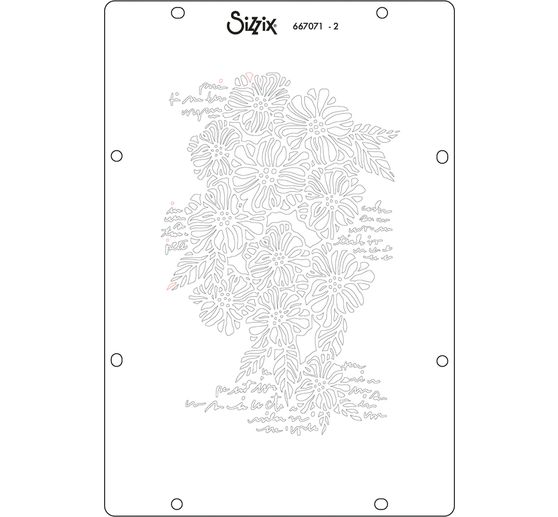 Sizzix Stencil set &laquo; Botanicals &raquo;, 4 pi&egrave;ces