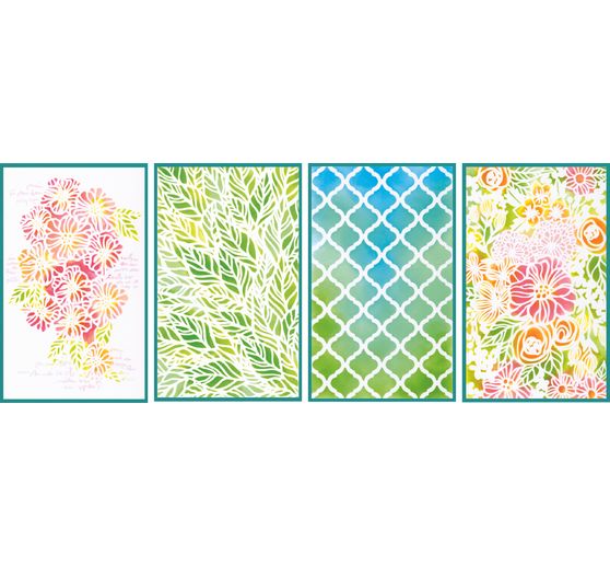 Sizzix Stencil set &laquo; Botanicals &raquo;, 4 pi&egrave;ces