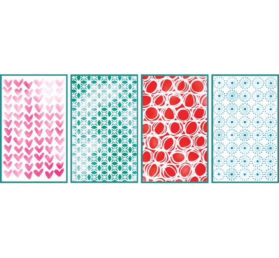 Sizzix Stencil set &laquo; Backgrounds &raquo;, 4 pi&egrave;ces