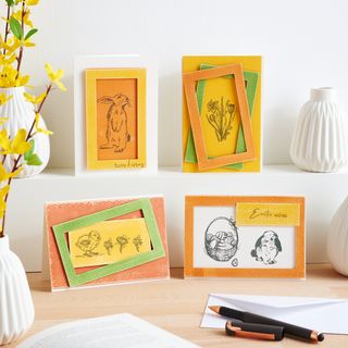 Osterkarten mit Stanzschablonen