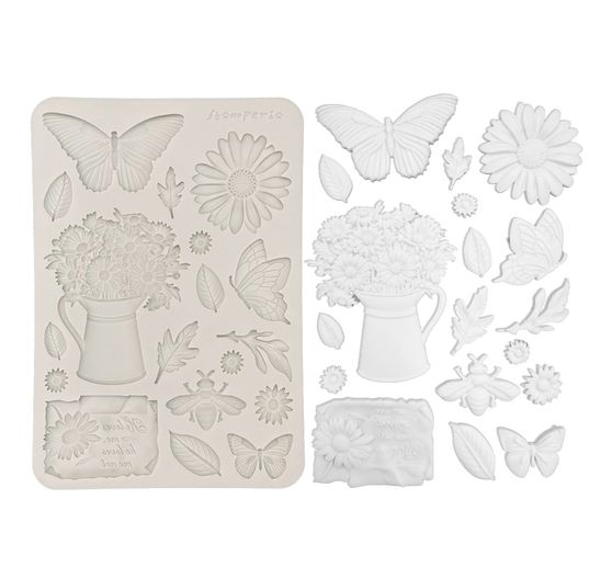Moule en silicone A5 &laquo; Daisy Art &raquo;, Daisy and Butterfly