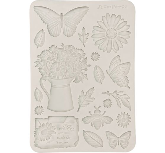 Moule en silicone A5 &laquo; Daisy Art &raquo;, Daisy and Butterfly