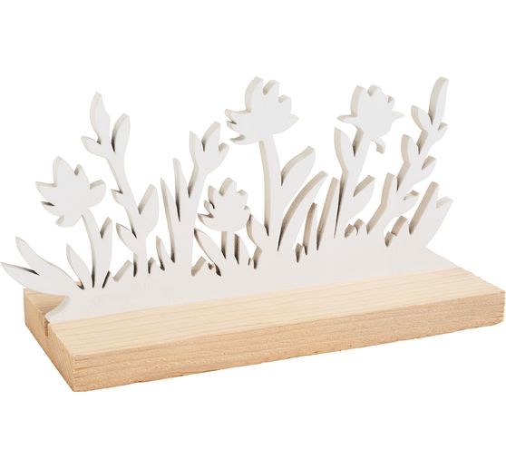 Wooden decoration "Flower meadow on plinth"