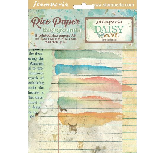 Soie de paille &agrave; motifs backgrounds &laquo; Daisy Art &raquo;, set de 8 pi&egrave;ces