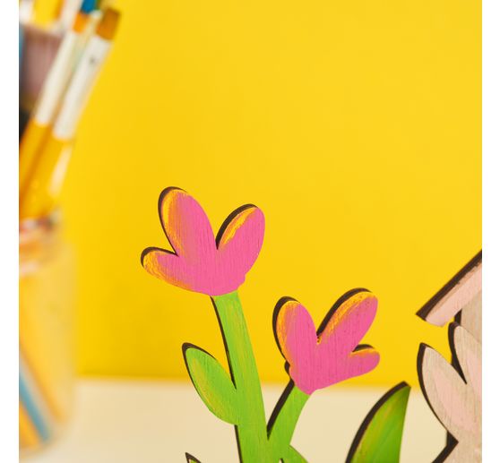 D&eacute;coration &agrave; embo&icirc;ter en bois VBS &laquo; Maison de lapins &raquo;