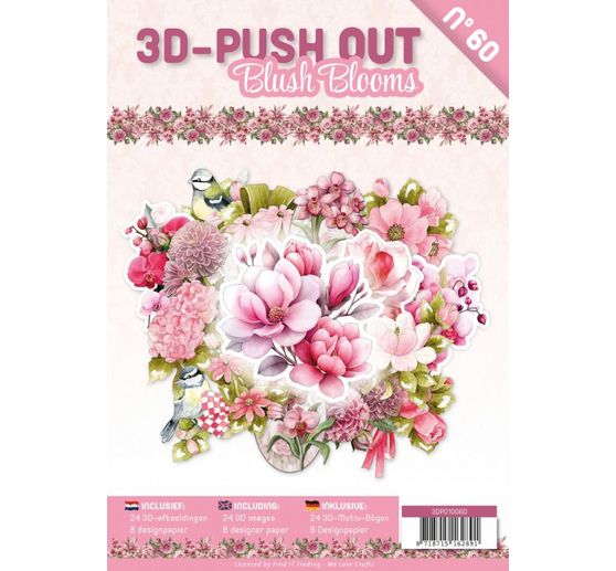 Livret de motifs 3D pr&eacute;-estamp&eacute;s &laquo; Blush Blooms &raquo;