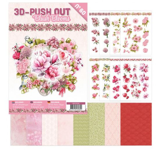 Livret de motifs 3D pr&eacute;-estamp&eacute;s &laquo; Blush Blooms &raquo;