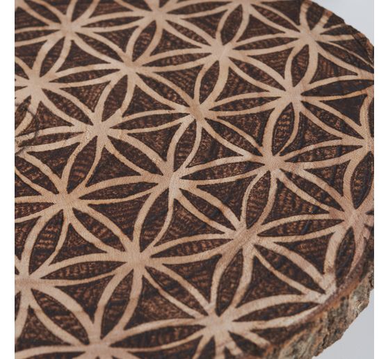 Plateau d&eacute;co rondin de bois, sur pieds, Naturel