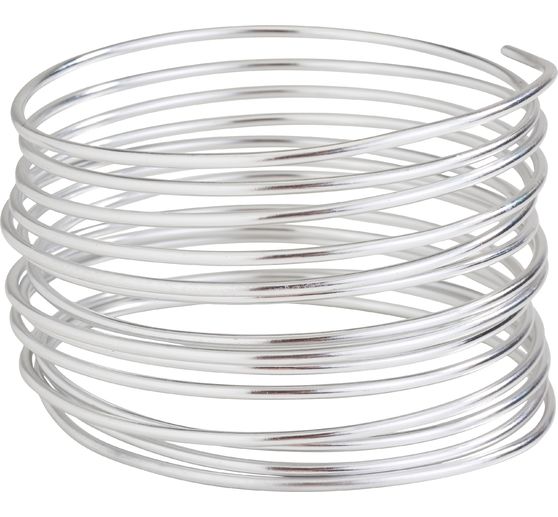Aluminium wire, silver-coloured, 2 mm, 3 m