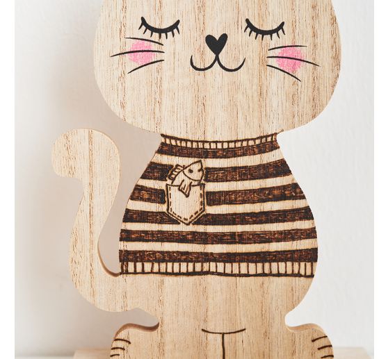 Figurine en bois VBS &laquo; Chat &raquo;