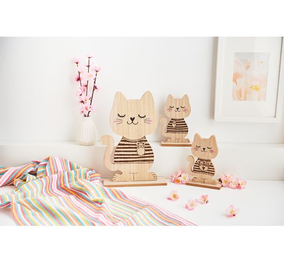 Figurine en bois VBS &laquo; Chat &raquo;