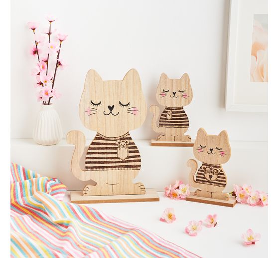 Figurine en bois VBS &laquo; Chat &raquo;
