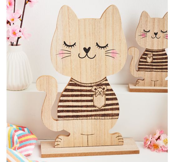 Figurine en bois VBS &laquo; Chat &raquo;