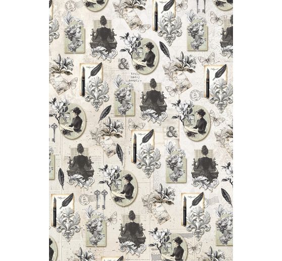 Motif straw silk assortment "Typographic", set of 8