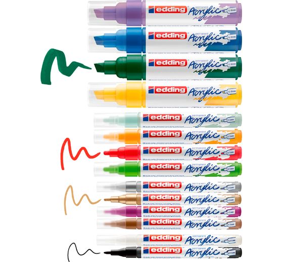 edding Acrylic &laquo; Creative Set marqueur acrylique &raquo;, set de 14