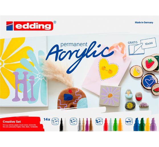 edding Acrylic &laquo; Creative Set marqueur acrylique &raquo;, set de 14