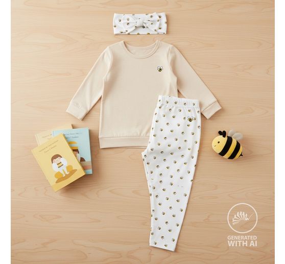 Tissu jersey au m&egrave;tre &laquo; Petites Abeilles &raquo;