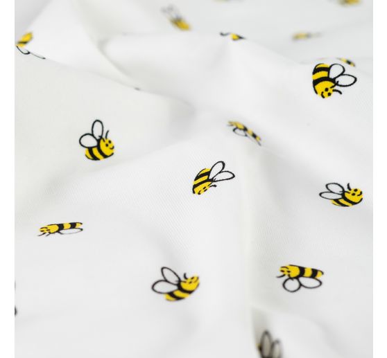 Tissu jersey au m&egrave;tre &laquo; Petites Abeilles &raquo;