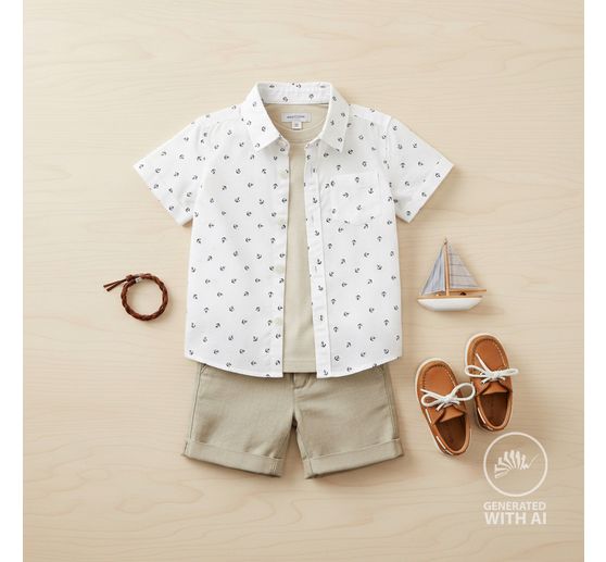 Tissu popeline de coton au m&egrave;tre &laquo; Ancre &raquo;