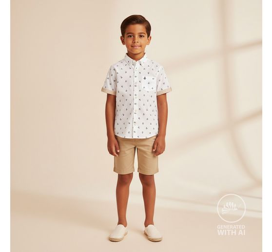 Tissu popeline de coton au m&egrave;tre &laquo; Ancre &raquo;