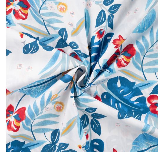 Cotton poplin fabric "Tropical Blue"