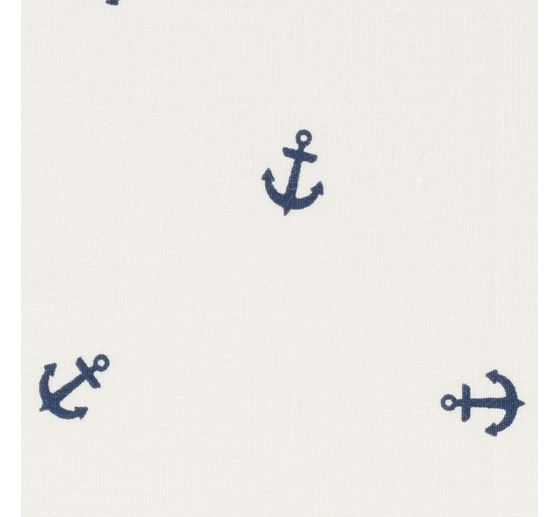 Tissu popeline de coton au m&egrave;tre &laquo; Ancre &raquo;