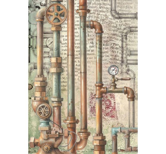 Motif straw silk backgrounds "Gardens of Time", set of 8