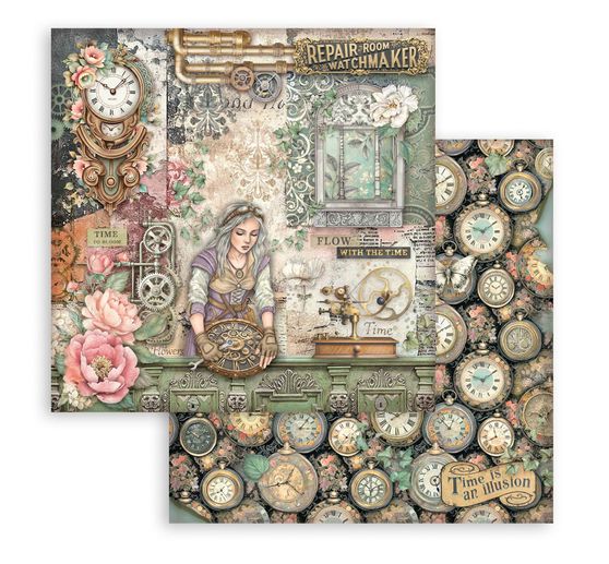 Bloc de papier scrapbooking &laquo; Gardens of Time &raquo;