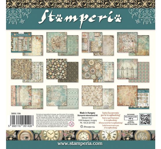 Bloc de papier scrapbooking &laquo; Gardens of Time Backgrounds &raquo;