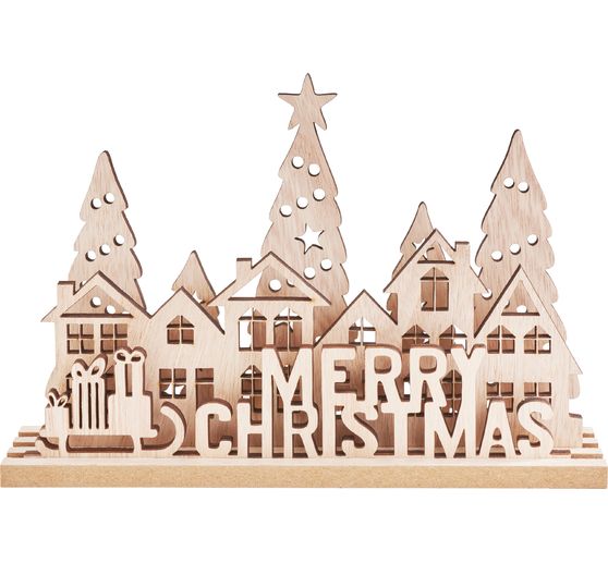 D&eacute;coration &agrave; embo&icirc;ter en bois VBS &laquo; Merry Christmas &raquo;