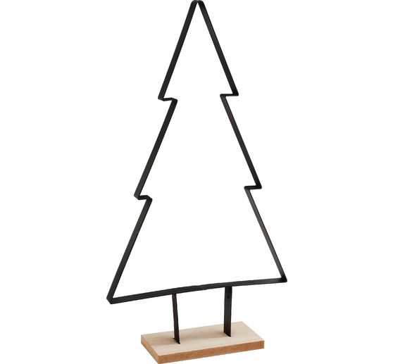Sapin en m&eacute;tal sur socle en bois VBS