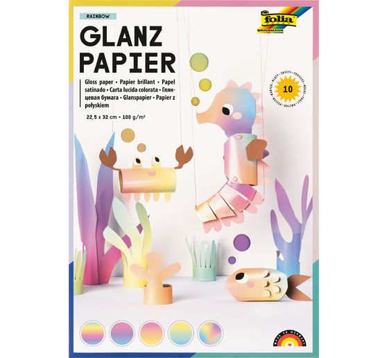Papier gomm&eacute; brillant &laquo; Rainbow &raquo;