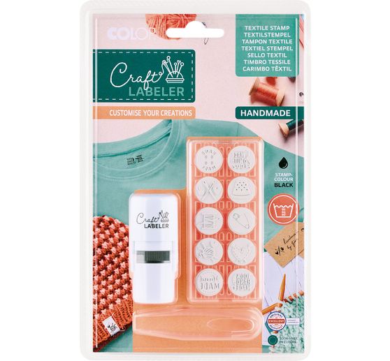 COLOP Craft Labeler tampon textile &laquo; Handmade &raquo;