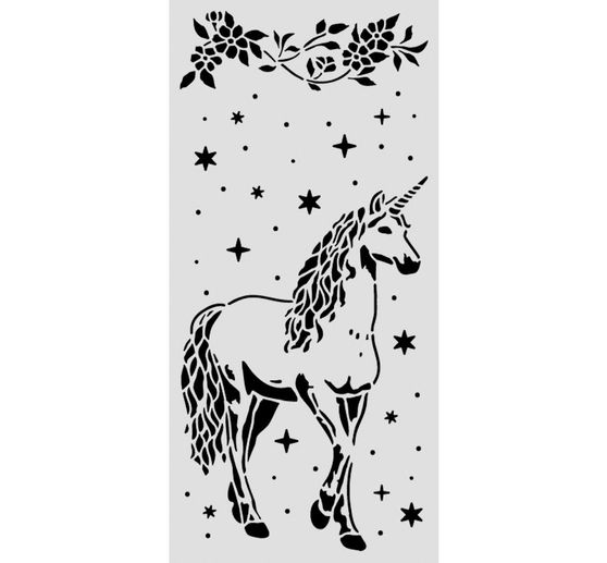 Pochoir &laquo; Wonderland - Unicorn &raquo;, 12 x 25 cm