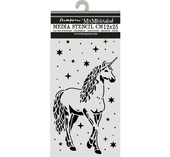Pochoir &laquo; Wonderland - Unicorn &raquo;, 12 x 25 cm