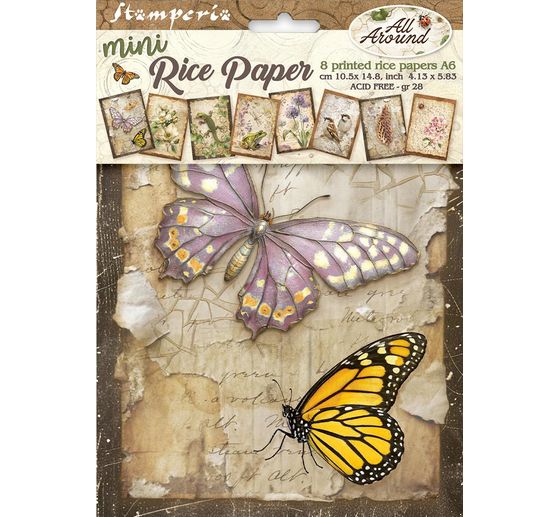 Assortiment de soies de paille &agrave; motifs &laquo; All Around &raquo;, DIN A6, set de 8 pi&egrave;ces