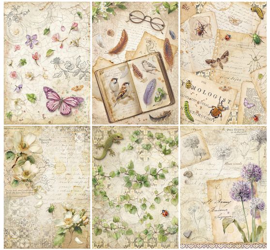 Motif straw silk assortment "All Around", DIN A4, set of 6