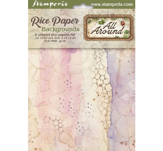Motif straw silk backgrounds "All Around", DIN A6, set of 8