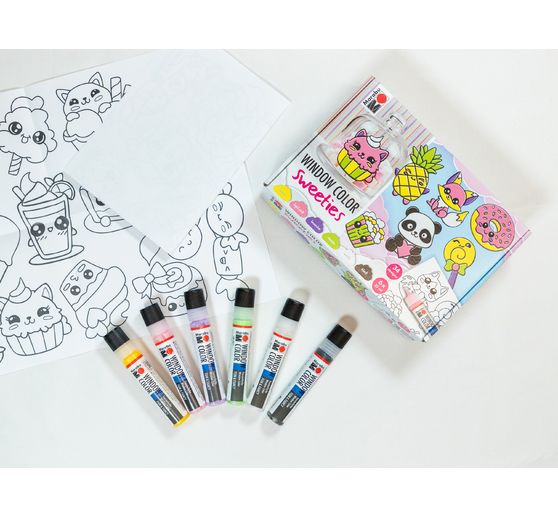 Window Color Marabu &laquo; Sweeties &raquo;, 6 x 25 ml