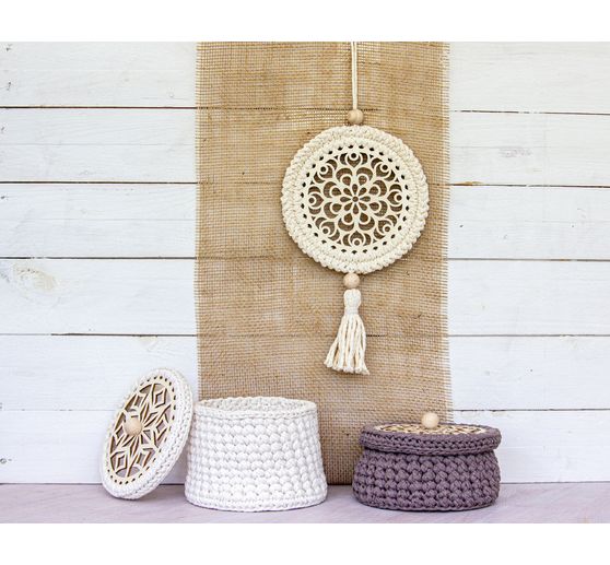 Disque &agrave; macram&eacute; rond, 15 cm